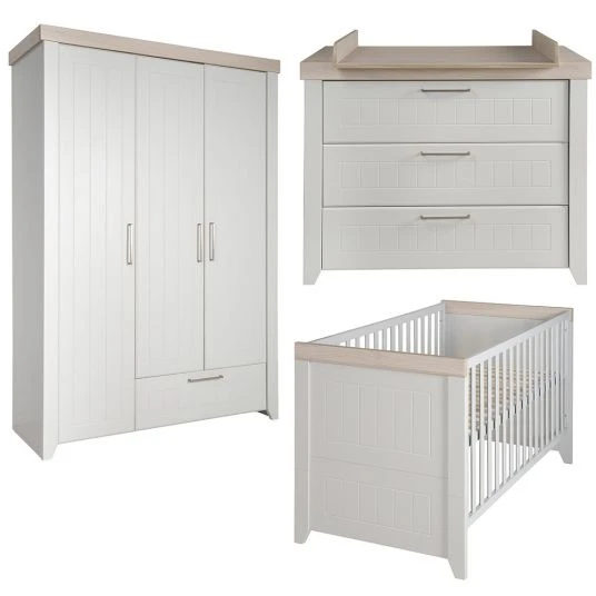 Roba Kinderzimmer Helene mit 3-türigem Schrank, Bett, breiter Wickelkommode - Lichtgrau 1 Roba Kinderzimmer Helene mit 3-türigem Schrank, Bett, breiter Wickelkommode - Lichtgrau