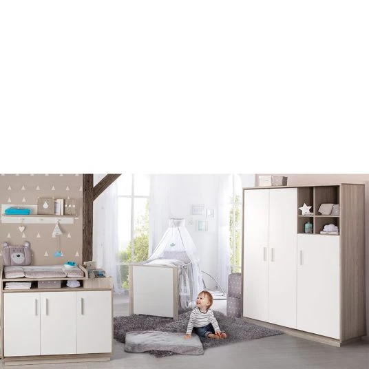 Roba Kinderzimmer Olaf mit 3-türigem Schrank, Bett, Wickelkommode 1 Roba Kinderzimmer Olaf mit 3-türigem Schrank, Bett, Wickelkommode