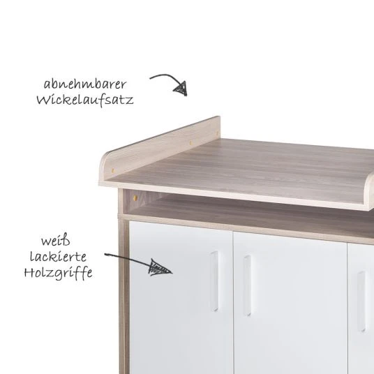 Roba Kinderzimmer Olaf mit 3-türigem Schrank, Bett, Wickelkommode 6 Roba Kinderzimmer Olaf mit 3-türigem Schrank, Bett, Wickelkommode – Bild 6