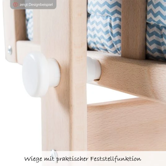 Roba Komplett-Wiege Weiß - Kleine Wolke - Blau 2 Roba Komplett-Wiege Weiß - Kleine Wolke - Blau – Bild 2