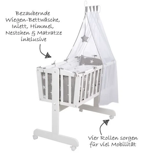 Roba Komplett-Wiege Weiß - Little Stars 2 Roba Komplett-Wiege Weiß - Little Stars – Bild 2