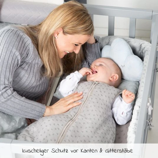 Roba Nestchen Organic 170 x 18 cm - Lil Planet - Silbergrau 2 Roba Nestchen Organic 170 x 18 cm - Lil Planet - Silbergrau – Bild 2