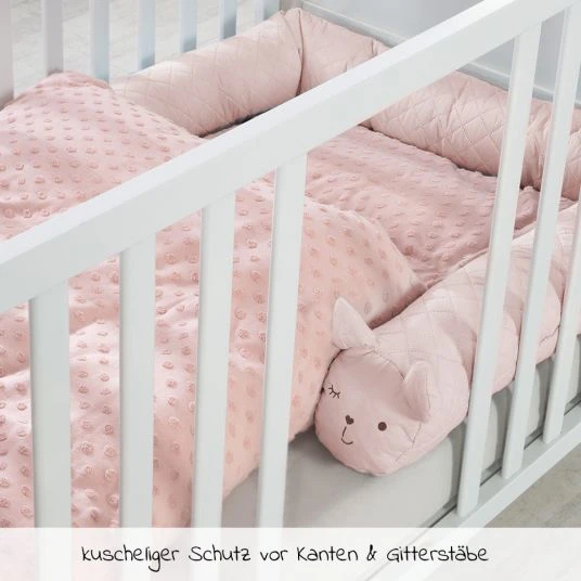 Roba Nestchenschlange für Kinderbetten 170 cm - Roba Style Lily - Rosa Mauve 4 Roba Nestchenschlange für Kinderbetten 170 cm - Roba Style Lily - Rosa Mauve – Bild 4