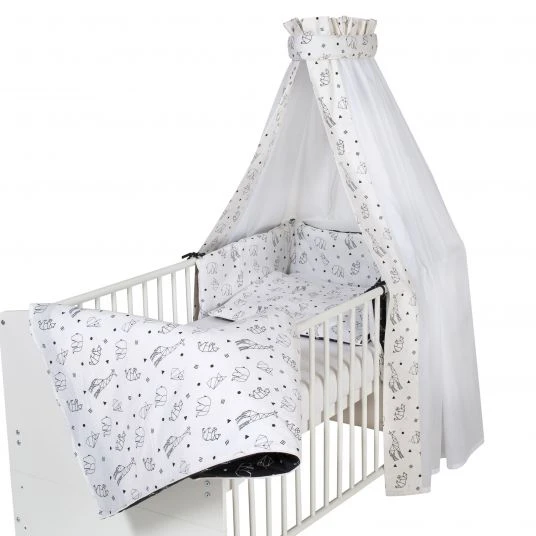 Schardt 4-tlg. Bettwäsche-Set Decke 100 x 135 cm , Kissen 40 x 60 cm, Nestchen, Himmel - Origami - Black - Kollektion 2022 1 Schardt 4-tlg. Bettwäsche-Set Decke 100 x 135 cm , Kissen 40 x 60 cm, Nestchen, Himmel - Origami - Black - Kollektion 2022