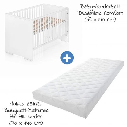 Schardt 7-tlg. Kinderbett Set & Matratze Air Allround, Steppbett 100x135+40x60, 2x Bettlaken, Betteinlage 70 x 140 cm - Weiß 2 Schardt 7-tlg. Kinderbett Set & Matratze Air Allround, Steppbett 100x135+40x60, 2x Bettlaken, Betteinlage 70 x 140 cm - Weiß – Bild 2