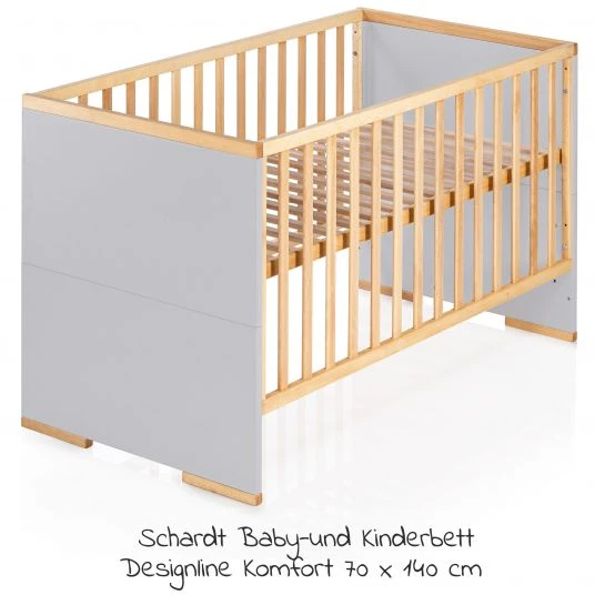 Schardt 7-tlg. Kinderbett Set & Matratze Bamboo, Steppbett 100x135+40x60, 2x Bettlaken, Einlage 70 x 140 cm - Natur Grau 4 Schardt 7-tlg. Kinderbett Set & Matratze Bamboo, Steppbett 100x135+40x60, 2x Bettlaken, Einlage 70 x 140 cm - Natur Grau – Bild 4