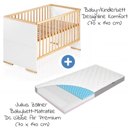 Schardt 7-tlg. Kinderbett Set & Matratze Dr. Lübbe Air, Steppbett 100x135+40x60, 2x Bettlaken, Einlage 70 x 140 cm - Natur Weiß 2 Schardt 7-tlg. Kinderbett Set & Matratze Dr. Lübbe Air, Steppbett 100x135+40x60, 2x Bettlaken, Einlage 70 x 140 cm - Natur Weiß – Bild 2