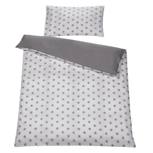 Schardt Baby-Komplettbett-Set Classic-Line inkl. Bettwäsche, Himmel, Nestchen & Matratze Weiß 70 x 140 cm - Big Stars Grey 2 Schardt Baby-Komplettbett-Set Classic-Line inkl. Bettwäsche, Himmel, Nestchen & Matratze Weiß 70 x 140 cm - Big Stars Grey – Bild 2