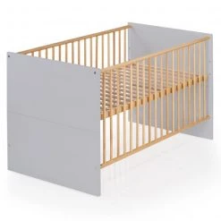 Schardt Baby- und Kinderbett Designline Basic Buche teilmassiv 70 x 140 cm - Natur Grau