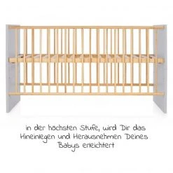 Schardt Baby- und Kinderbett Designline Basic Buche teilmassiv 70 x 140 cm - Natur Grau -Wohnen & Schlafen Verkäufe schardt baby und kinderbett designline basic buche teilmassiv 70 x 140 cm natur grau 04 400 60 03 d5