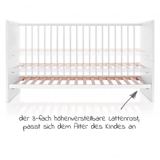 Schardt Baby- und Kinderbett Designline Basic Buche teilmassiv 70 x 140 cm - Weiß 5 Schardt Baby- und Kinderbett Designline Basic Buche teilmassiv 70 x 140 cm - Weiß – Bild 5