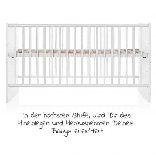 Schardt Baby- und Kinderbett Designline Basic Buche teilmassiv 70 x 140 cm - Weiß 6 Schardt Baby- und Kinderbett Designline Basic Buche teilmassiv 70 x 140 cm - Weiß – Bild 6