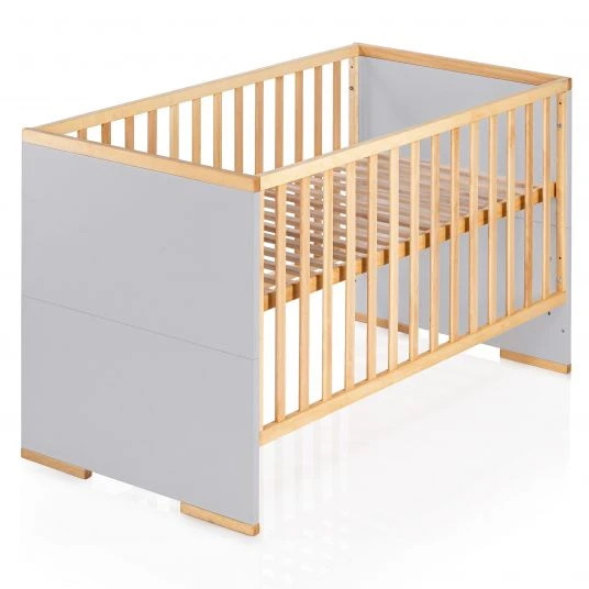 Schardt Baby- und Kinderbett Designline Komfort Buche teilmassiv 70 x 140 cm - Natur Grau 1 Schardt Baby- und Kinderbett Designline Komfort Buche teilmassiv 70 x 140 cm - Natur Grau