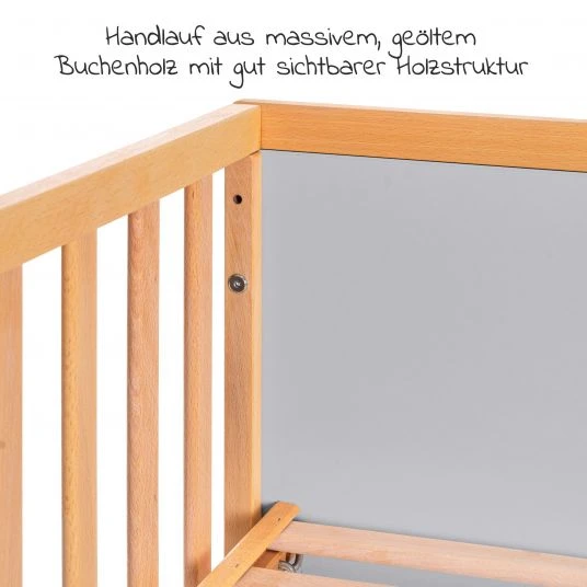 Schardt Baby- und Kinderbett Designline Komfort Buche teilmassiv 70 x 140 cm - Natur Grau 6 Schardt Baby- und Kinderbett Designline Komfort Buche teilmassiv 70 x 140 cm - Natur Grau – Bild 6