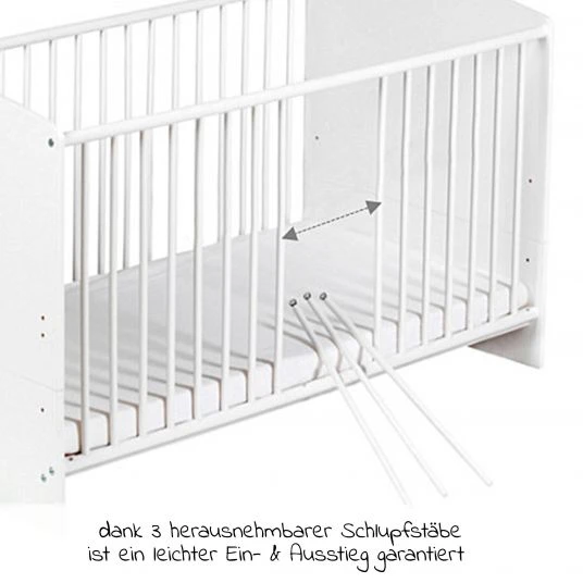 Schardt Babybett-Komplett-Set Classic-Line inkl. Bettwäsche, Himmel, Nestchen & Matratze Weiß 70 x 140 cm - Origami - Beige - Kollektion 2022 5 Schardt Babybett-Komplett-Set Classic-Line inkl. Bettwäsche, Himmel, Nestchen & Matratze Weiß 70 x 140 cm - Origami - Beige - Kollektion 2022 – Bild 5