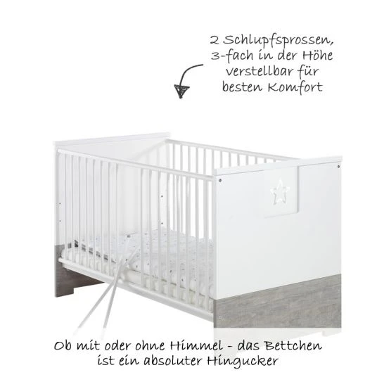 Schardt Kinderzimmer Eco Star 15-tlg. mit Schiebetürschrank inkl. Textilkollektion Sternchen Grau 3 Schardt Kinderzimmer Eco Star 15-tlg. mit Schiebetürschrank inkl. Textilkollektion Sternchen Grau – Bild 3