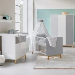 Schardt Kinderzimmer Vegas 16-tlg. mit 3-türigem Schrank inkl. Textilkollektion Origami Black