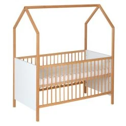 Schardt Kombi-Kinderbett Hausbett Venice Buche teilmassiv, geölt 70 x 140 cm - Natur Weiß