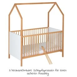 Schardt Kombi-Kinderbett Hausbett Venice Buche teilmassiv, geölt 70 x 140 cm - Natur Weiß -Wohnen & Schlafen Verkäufe schardt kombi kinderbett hausbett venice buche teilmassiv geolt 70 x 140 cm natur weiss 04 231 02 03 d4