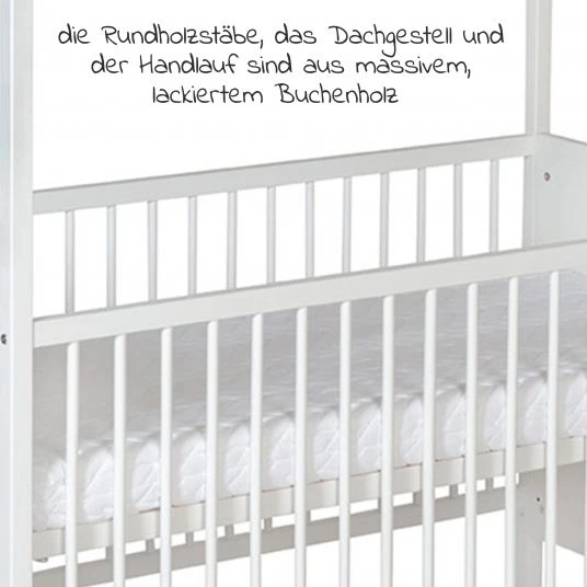 Schardt Kombi-Kinderbett Hausbett Venice Buche teilmassiv, lackiert 70 x 140 cm - Weiß 6 Schardt Kombi-Kinderbett Hausbett Venice Buche teilmassiv, lackiert 70 x 140 cm - Weiß – Bild 6