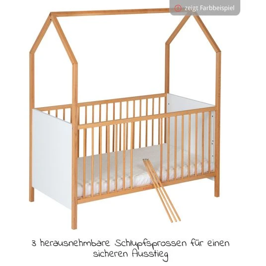 Schardt Kombi-Kinderbett Hausbett Venice Buche teilmassiv, unbeandelt 70 x 140 cm - Natur Weiß 5 Schardt Kombi-Kinderbett Hausbett Venice Buche teilmassiv, unbeandelt 70 x 140 cm - Natur Weiß – Bild 5